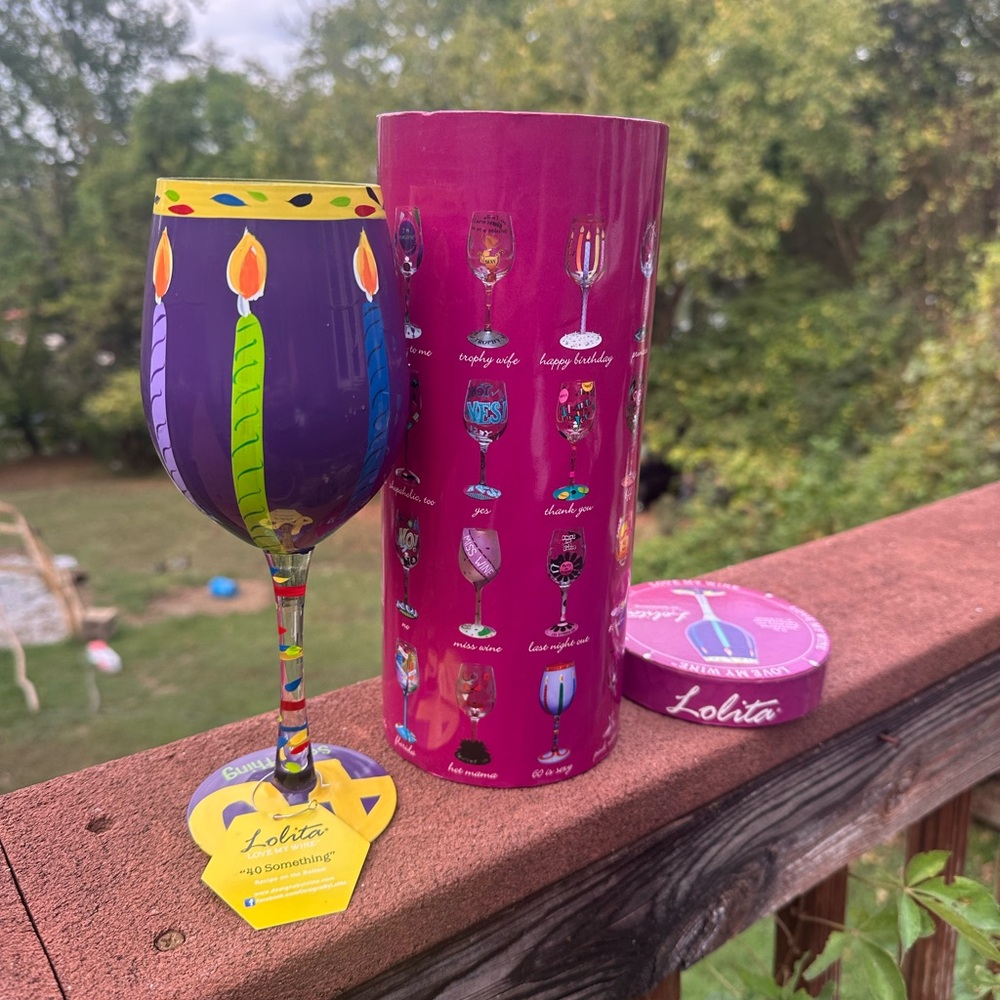Lolita Purple and Yellow Candle Wine Glass